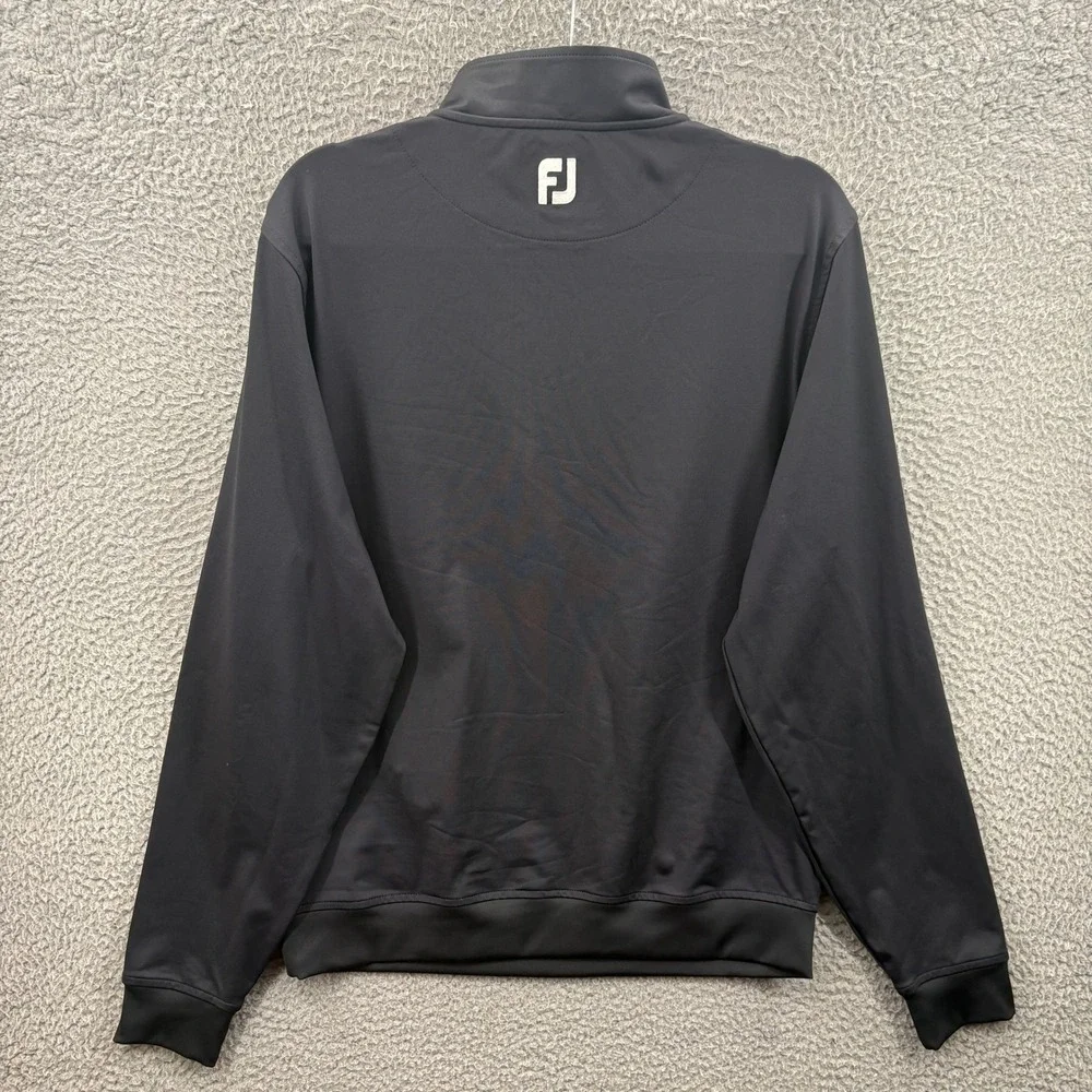 FootJoy 1/4 Zip Pullover Mens M Black Golf Performance Long Sleeve Stretch FJ